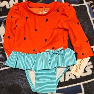 Cat & Jack Red and Blue Kids Swim Rashguard